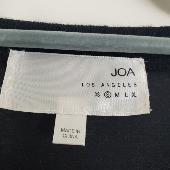 J.O.A Black Metallic Top with Faux Leather Sleeves - Picture 9 of 10